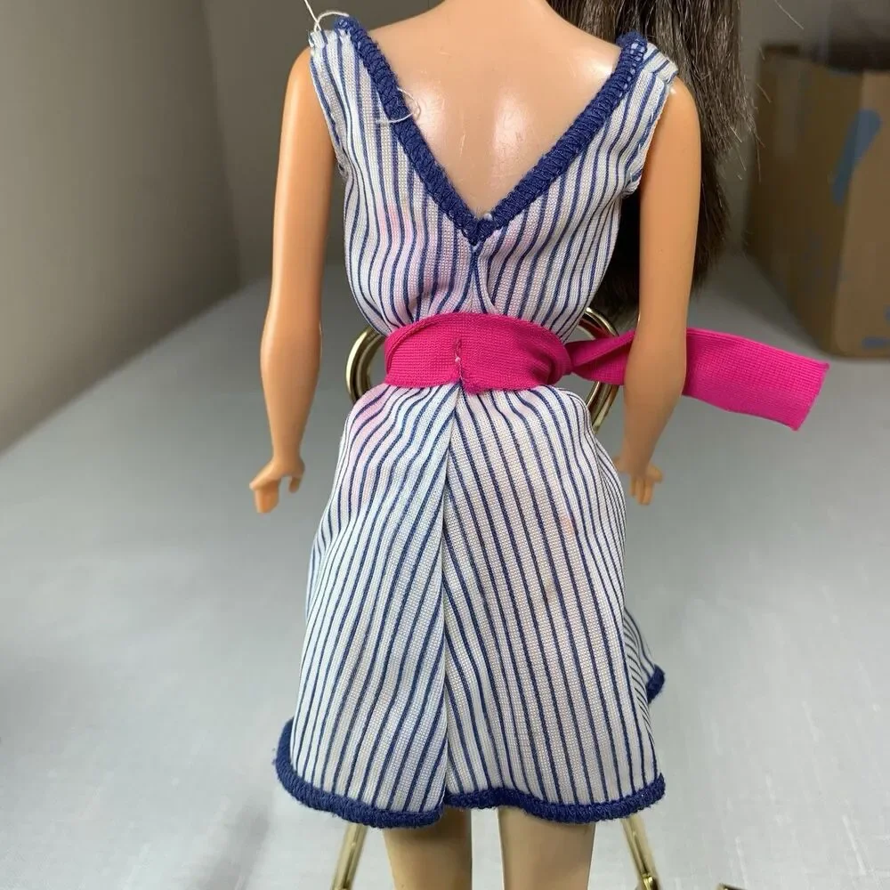Vintage Barbie Dress Lunch Date Fashion Pack Striped Stain PLEASE READ